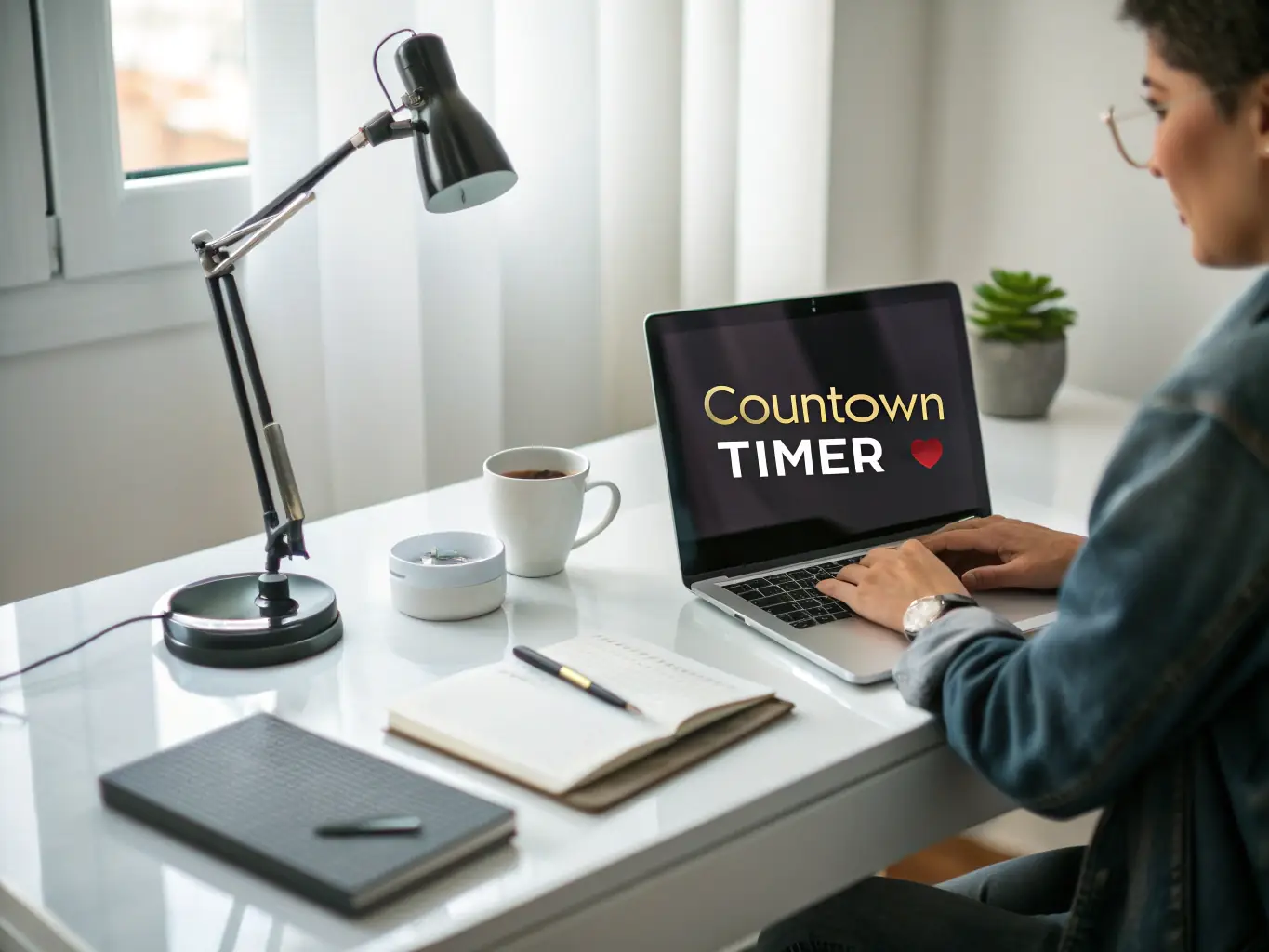 A person using the Pomodoro Technique with a timer and focused work environment, illustrating effective time blocking.